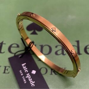 Gold Bangle with Spade Accents